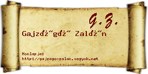 Gajzágó Zalán névjegykártya
